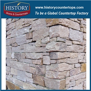 China Golden Natural Surface Granite Cultured Stone for Interlocking Exposed Decorative Wall Cladding Panels, Backside Covering China Golden Natural Surface Granite Cultured Stone for Interlocking Exposed Decorative Wall Cladding Panels, Backside Covering