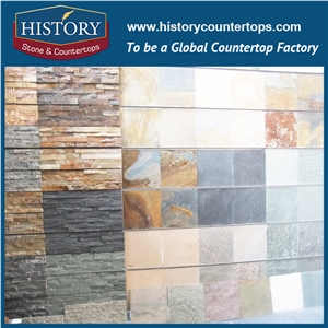 China History Stone Factory Outlets Different Color Rectangle and Square Joint Pattern Nature Slate Mosaic, Wall Covering, Floor Covering