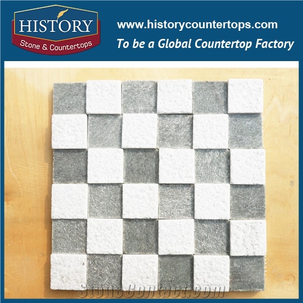 China History Stone Factory Outlets Natural Slate Interior Walling, Flooring Stone Classic Mosaic Pattern in Yellow Beige Color