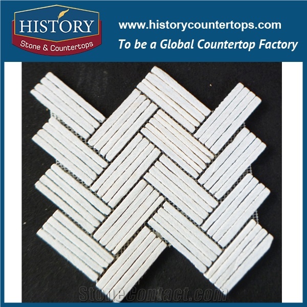 China History Stone Light Green Square and Rectangle Joint Pattern Slate Stone Mosaic Wall Covering, Floor Paving