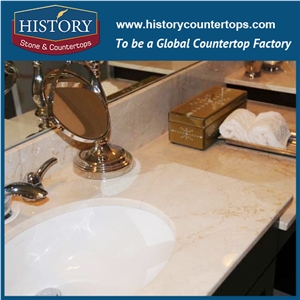 China Hmj023 Botticino Classic Ogee Bullnose New Polished Prefab Solid Color Laminate Marble Tops, Custom Countertops & Bathroom Vanity Tops Best Choices for Restaurant