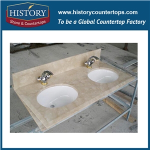 China Hmj023 Botticino Classic Ogee Bullnose New Polished Prefab Solid Color Laminate Marble Tops, Custom Countertops & Bathroom Vanity Tops Best Choices for Restaurant
