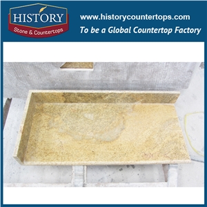 China Natural Stone Hgj143 Persa Gold Factory Supply High Quality Flat Polished Trim Molding Inlay Modern Style Finishing for Hotel Project Countertop