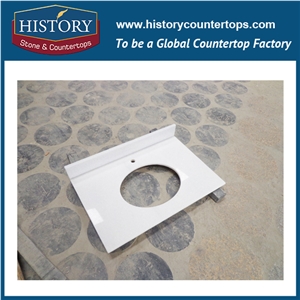 China Natural Stone Marble Hm068 Crystal White Factory Supply High Quality Polished Trim Molding Inlay Modern Style Finishing for Hotel Project Countertop, Vanity Top, Bath Makeup Top, Table Top