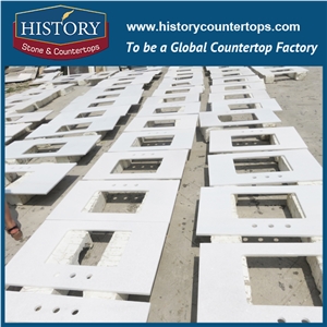 China Natural Stone Marble Hm068 Crystal White Factory Supply High Quality Polished Trim Molding Inlay Modern Style Finishing for Hotel Project Countertop, Vanity Top, Bath Makeup Top, Table Top