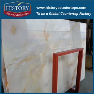 China Popular Wholesale Translucent Natural Stone Onyx Tiles Cut-To-Size Slab for Hotel Lobby Decoration, Wall Covering, Floor Panel, Coffee Bar