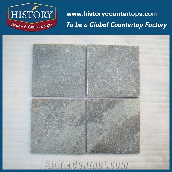 China Rectangle Dark Grey Color Slate Tiles with One Finish Side and One Honed Side for Park Rode Pavers, Home Wall Cladding and Floor Covering