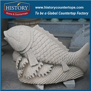 China Wholesaler Large Cheap Price Hand Carved Stone Animal Figurines Natural Granite Yellow Color Famous Pairs Of Garden Lions