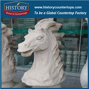 China Wholesaler Large Cheap Price Hand Carved Stone Animal Figurines Natural Granite Yellow Color Famous Pairs Of Garden Lions