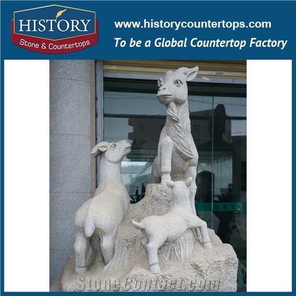 China Wholesaler Large Cheap Price Hand Carved Stone Animal Figurines Natural Granite Yellow Color Famous Pairs Of Garden Lions
