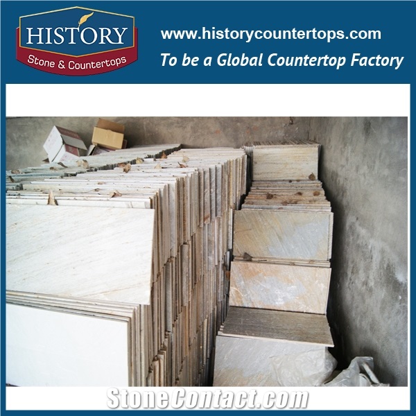 China Yellow Grey Beige Color Joint Square Slate Exterior Wall Cladding Tiles Outdoor Floor Tiles Car Parking
