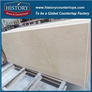 Chinese Building Hmj017 Sunny Yellow Polished Prefabricated Marble Factory Supply Ornamental Classic Style Solid Surface for Apartment, Countertop, Bathroom Vanity Tops, Bath Makeup Top