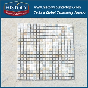 Chinese Exporter History Stone Perl Color Slate Square Mosaic Patterns for Wall Covering Tile, Swimming Pool Decorative Flooring