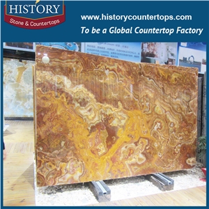Chinese Famous Factory Direct Sale First Class 15-20mm Fantastic Stock Onyx Stone Big Slab for Floor Tiles Wall Cladding