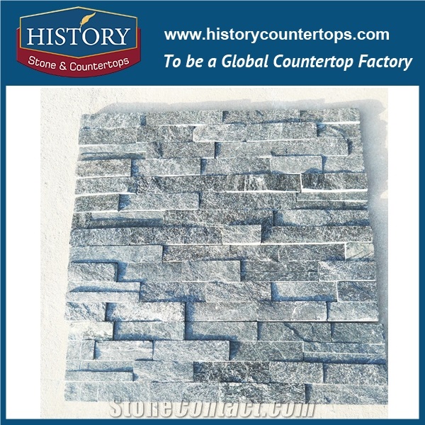 Chinese History Stone Natural Black Stacked Quartzite Building Cultured Stone for Interlocking Exposed Feature Wall Cladding, Decorative Walling Panels and Veneers