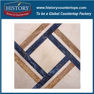 Cnc Water Jet Cutting White Thassos, Grey Wood Vein Marble Hexagon Pattern Mosaic Artistic Tiles for Sale, Inlay Decorative Wall & Flooring Mosaic