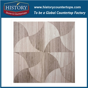 Cream Ultraman Marble Design Ring Round Pattern Cnc Water Jet Cutting Best Mosaic Tiles, Bathroom Shower Used Flooring and Wall Stone Mosaic