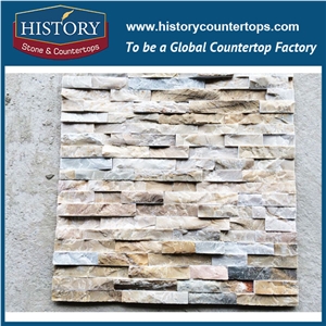 Cut-To-Size Irregular Surface Internal and External Wall Decoration Covering Manufactured Rustic Multi-Patterns Strip Quartzite Culture Stone