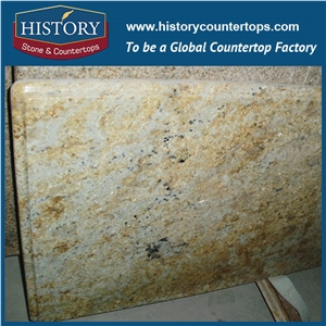 Factory Direct Good Price India Polished Colonial Gold/River Gold/River Yellow Granite Slabs & Tiles & Cut-To-Size for Floor Covering and Wall Cladding