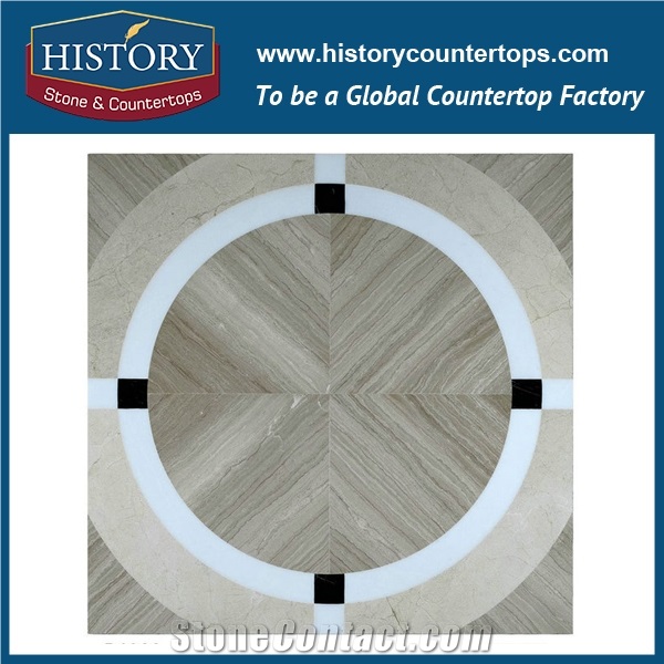 Flow Water Jet Cut White Thassos and Black Naturtal Marble Wave Pattern Best Mosaic Backsplash Tiles Arts, Decorative Flooring & Wall Stone Mosaic