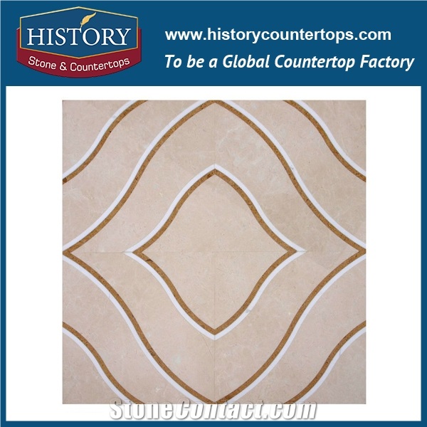 Flow Water Jet Cut White Thassos and Black Naturtal Marble Wave Pattern Best Mosaic Backsplash Tiles Arts, Decorative Flooring & Wall Stone Mosaic