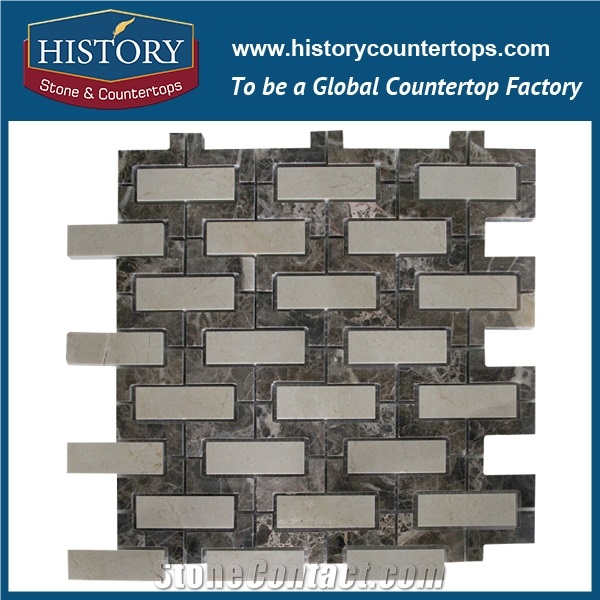 History Stone Beautiful Design Cheap Price, Bianco Carrara White and Black Marble Hexagon Mosaic Tile for Kitchen Backsplash and Tv Background Wall, Decorative Mixed Color Marble Mosaic