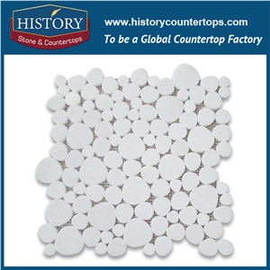 History Stone Best Guangdong Wholesaler Clearance, Full Polished White Thassos Marble Heart Shaped Bubble Pattern Mosaic Tiles for Subway, Kitchen Backsplash, Bathroom Floor, Wall & Flooring Mosaic