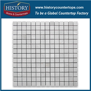 History Stone Certificated Foshan Manufacturer Best Quality, Natural Polished Spain Cream Marfil Marble 0.75×0.75 Square Mosaic Tiles for Bathroom Wall and Kitchen Backsplash, Flooring & Mural Mosaic