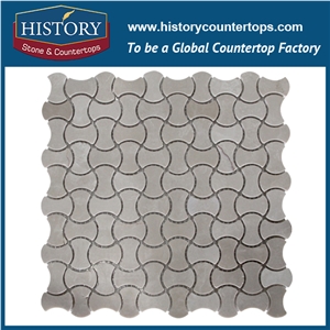 History Stone Certificated Shandong Supplier Competitive Price, Honed Carrara White Kaleidoscope Pattern Diamond Mixed Wall Mosaic Tile for Outdoor Decoration with Low Price, Floor & Mural Mosaic