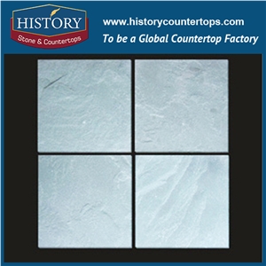 History Stone China Green Color Square Slate Tiles for Park Villa Paver, Housing Wall Covering and Non-Slip Kitchen Floor Tile Flooring