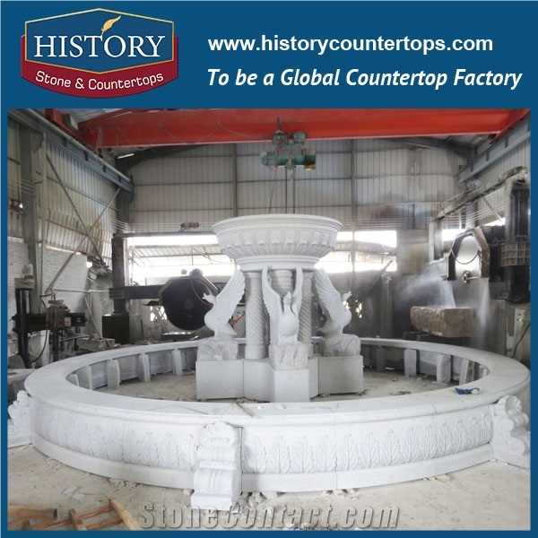 History Stone China Huian Factory Carved Fountain, Quality Guaranteed Yellow Granite Fountain with Exquisite Sculptured Western Man Statue with Low Price, Natural Stone Water Fountain