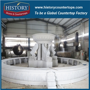 History Stone China Huian Factory Carved Fountain, Quality Guaranteed Yellow Granite Fountain with Exquisite Sculptured Western Man Statue with Low Price, Natural Stone Water Fountain