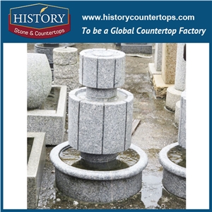 History Stone China Huian Factory Carved Fountain, Quality Guaranteed Yellow Granite Fountain with Exquisite Sculptured Western Man Statue with Low Price, Natural Stone Water Fountain