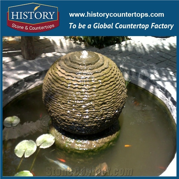 History Stone Chinese Competitive Price Wholesale Products in Stock, High Quality Beige Travertine Hand Carved Luxury Design Three Tiers Fountain with Pool, Water Fountain & Handcrafts