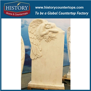 History Stone Chinese Competitive Price Wholesale Products in Stock, High Quality White Marble Beautiful Angel Sleeping among Flowers Statue for Decorations, Human Sculptures Handcrafts