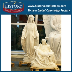 History Stone Chinese Competitive Price Wholesale Products in Stock, High Quality White Marble Beautiful Angel Sleeping among Flowers Statue for Decorations, Human Sculptures Handcrafts