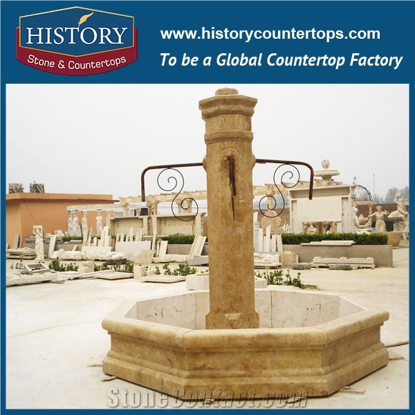 History Stone Chinese Competitive Price Wholesale Products in Stock, High Quality White Marble Hand Carved Luxury Design Pedestal Cherub Exterior Fountain, Water Fountain & Handcrafts