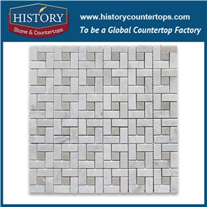 History Stone Chinese Famous Brand Quanzhou Supplier Perfect Products, Polished Bianco Carrara Marble Pinwheel Pattern with Grey Dots Mosaic Tiles, Home Flooring & Wall Natural Mosaic