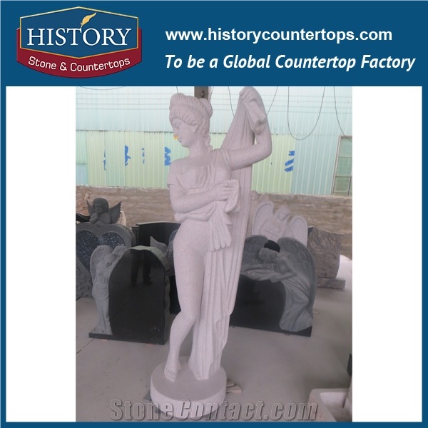 History Stone Chinese Hot-Selling New Design High Quality Wholesale Products, Natural Granite Grey Color Garden Religious Standing Lady Statue with Basket Cheap Price for Decorations, Human Sculptures