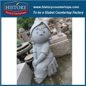 History Stone Chinese Hot-Selling New Design High Quality Wholesale Products, Natural Granite Yellow Color Garden Lady Statue with Basket Cheap Price for Decorations, Human Sculptures Handcrafts