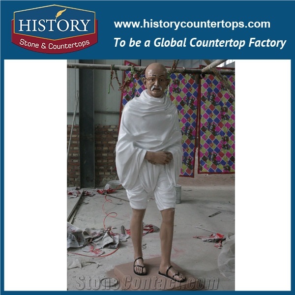History Stone Chinese Hot-Selling New Design High Quality Wholesale Products, White Marble Hand-Carved Exquisite Standing Old Man with Glasses Statue with Cheap Price, Human Sculptures & Handcrafts