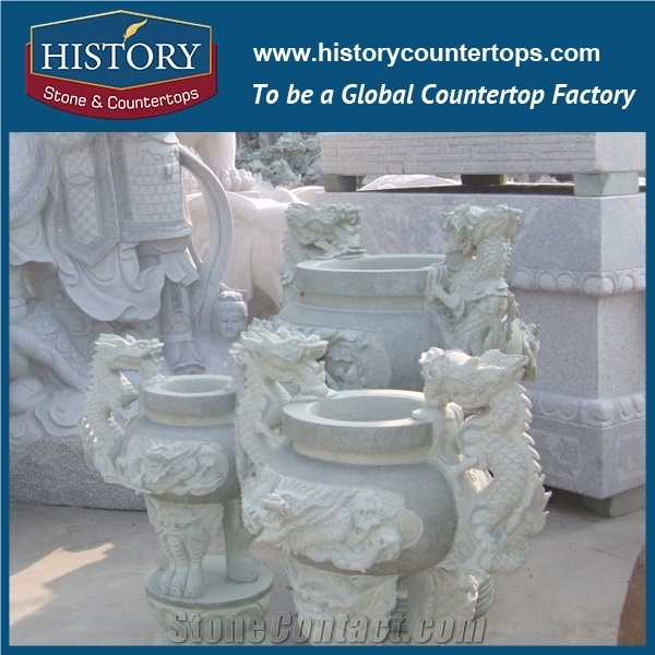History Stone Chinese Hot-Selling New Design High Quality Wholesale Products, Yellow Granite Hand-Carved Exquisite a Pair Of Out Door Elephants with Cheap Price, Animal Sculptures & Handcrafts