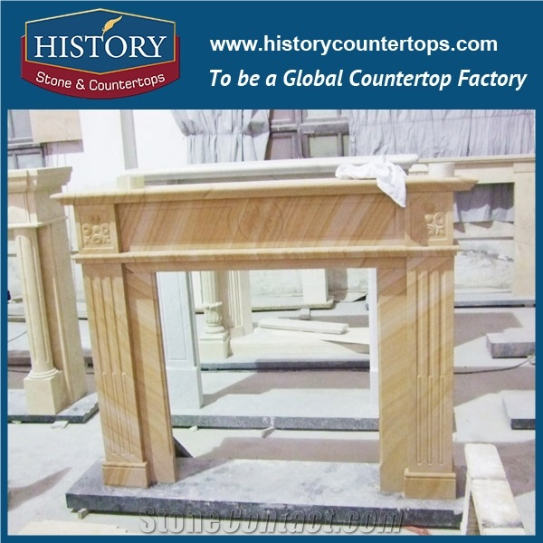 History Stone Chinese Hot-Selling Wholesale Products in Stock, Beige Limestone High Quality Italian Style Fireplace Frame Surround for Home Decorations, Mantel & Handcrafts