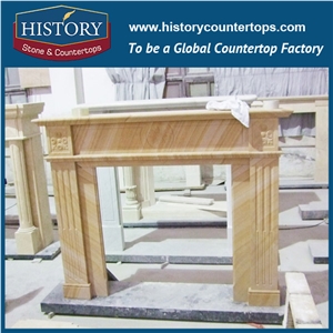 History Stone Chinese Hot-Selling Wholesale Products in Stock, Beige Limestone High Quality Italian Style Fireplace Frame Surround for Home Decorations, Mantel & Handcrafts