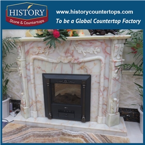 History Stone Chinese Hot-Selling Wholesale Products in Stock, High Quality Sale Modern Style Luxury Design Cultured Black Marble Freestanding Fireplace Surround, Mantel & Handcrafts