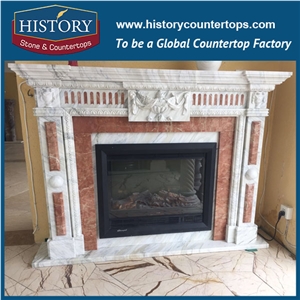 History Stone Chinese Hot-Selling Wholesale Products in Stock, High Quality Sale Modern Style Luxury Design White Marble Electric Be Used Freestanding Fireplace, Mantel & Handcrafts