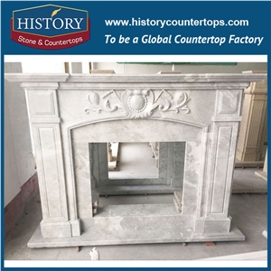History Stone Chinese Hot-Selling Wholesale Products in Stock, High Quality Sale Modern Style Luxury Design White Marble Western Chimney Cowl Carved Masonry Fireplace, Mantel & Handcrafts