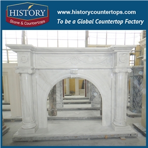 History Stone Chinese Hot-Selling Wholesale Products in Stock, White Marble Indoor Decorative Arch Style Antique Freestanding Fireplaces Frame, Mantels & Handcrafts