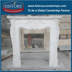 History Stone Chinese Hot-Selling Wholesale Products in Stock, White Marble Indoor Decorative Palladian French Style Antique Freestanding Fireplaces, Mantel & Handcrafts
