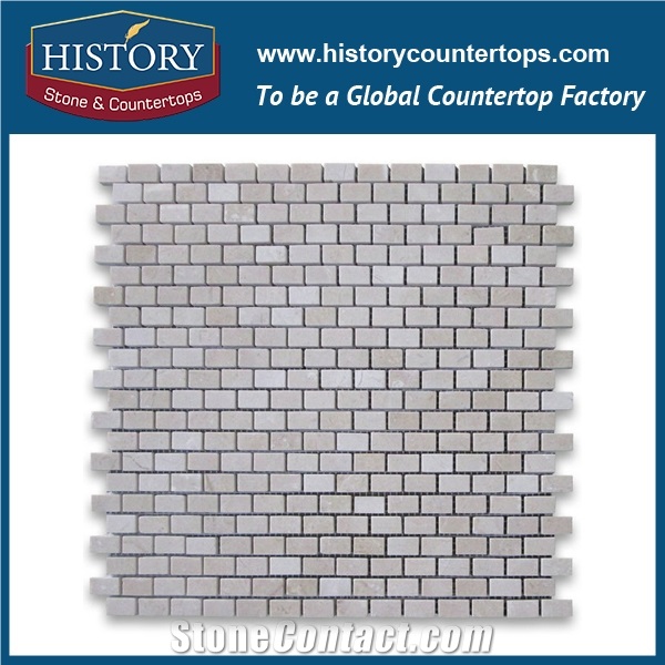 History Stone Competitive Price Famous Brand Quanzhou Factory, Natural Polished Bianco Carrara Marble Random Linear Strip Brick Mosaic Bathroom Floor Hotel Tile Kitchen Backsplash Wall